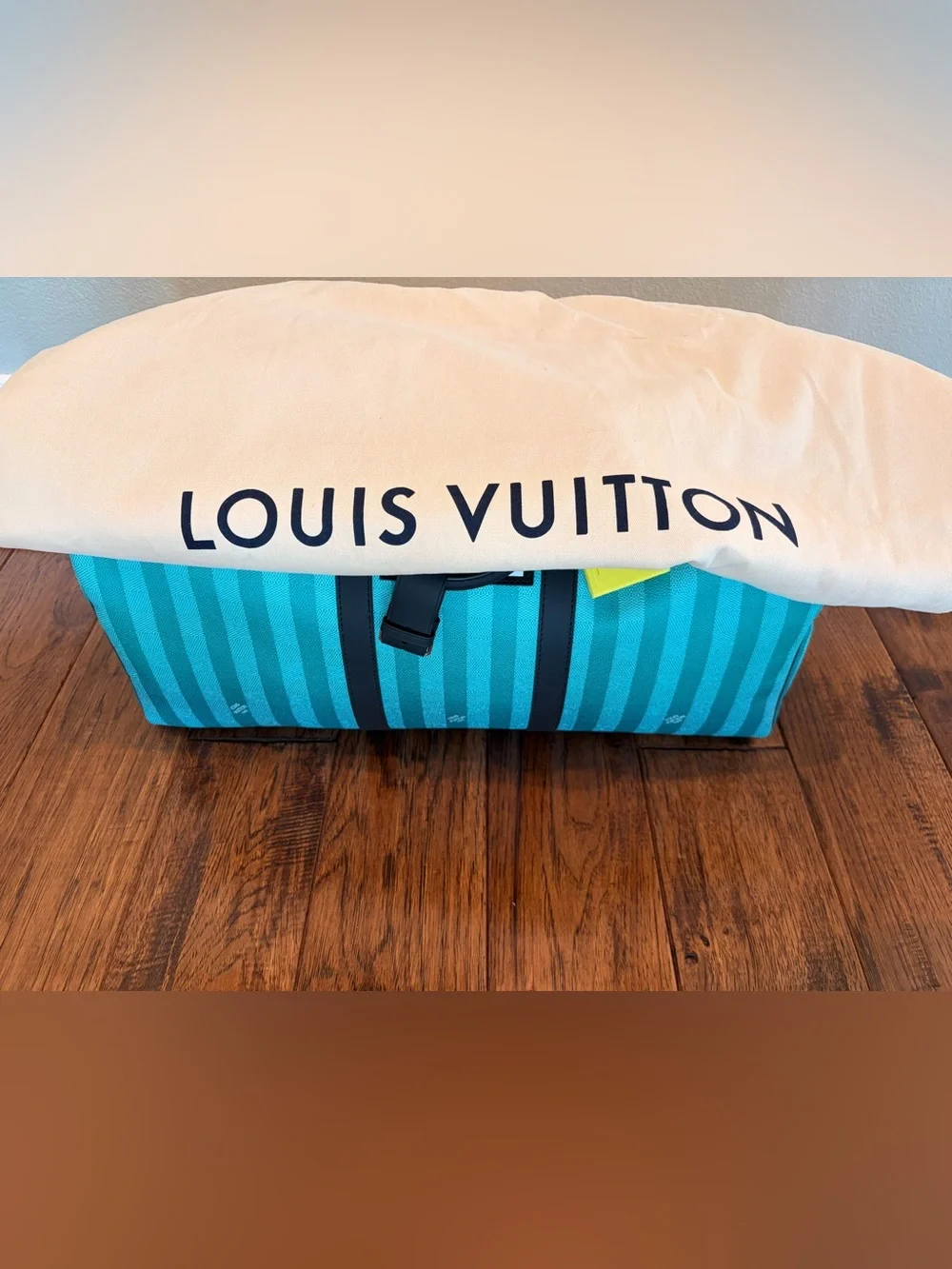 Louis Vuitton Keepall Bandoulière 50 Damier Stripes Gradient Green Virgil Abloh